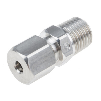 RS PRO In-Line Thermocouple Compression Fitting for Use with Thermocouple, 1/4 NPT, 4.5mm Probe, RoHS Compliant Standard