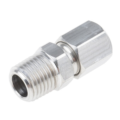 RS PRO In-Line Thermocouple Compression Fitting for Use with Thermocouple, 1/4 NPT, 8mm Probe, RoHS Compliant Standard