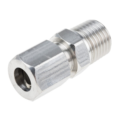 RS PRO In-Line Thermocouple Compression Fitting for Use with Thermocouple, 1/4 NPT, 8mm Probe, RoHS Compliant Standard