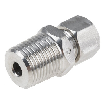 RS PRO In-Line Thermocouple Compression Fitting for Use with Thermocouple, 1/2 NPT, 1/4in Probe, RoHS Compliant Standard