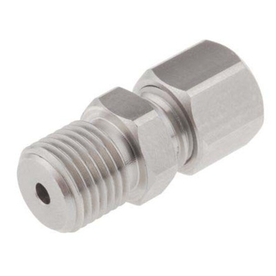 RS PRO Stainless Steel Compression Fitting for Use with 2 mm Diameter Thermocouple Probe