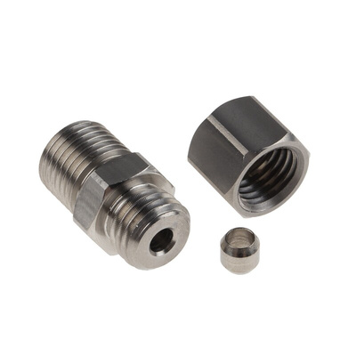 RS PRO In-Line Thermocouple Compression Fitting for Use with Thermocouple, 1/4 BSP, 4mm Probe