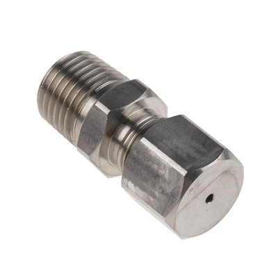 RS PRO In-Line Thermocouple Compression Fitting for Use with Thermocouple, 1/4 BSPT, 1.5mm Probe