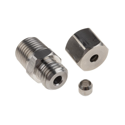 RS PRO In-Line Thermocouple Compression Fitting for Use with Thermocouple, 1/4 BSPT, 4mm Probe