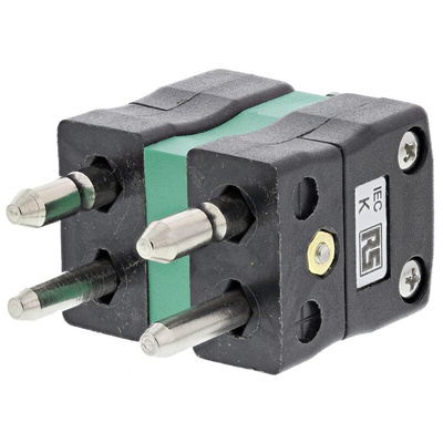 RS PRO Duplex Thermocouple Connector for Use with Type K Thermocouple, Standard Size, IEC Standard