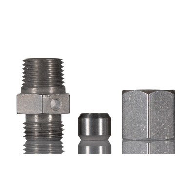 RS PRO Straight Thermocouple Compression Fitting for Use with Thermocouple Probes, 1/8 NPT, 6mm Probe