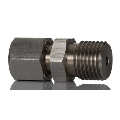 RS PRO Straight Thermocouple Compression Fitting for Use with Thermocouple Probes, 1/8 BSPP, 1.5mm Probe