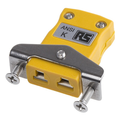 RS PRO Panel Mount Thermocouple Connector for Use with Type K Thermocouple, Miniature Size, ANSI Standard