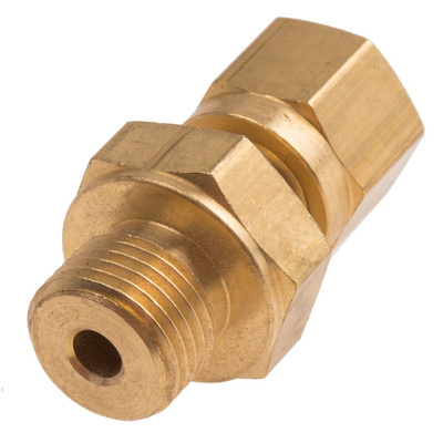 RS PRO In-Line Thermocouple Compression Fitting for Use with Thermocouple, 1/8 BSPP, 1.5mm Probe, RoHS Compliant