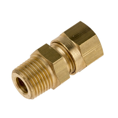 RS PRO In-Line Thermocouple Compression Fitting for Use with Thermocouple, 1/8 BSPT, 3/16in Probe, RoHS Compliant