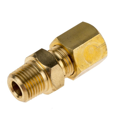 RS PRO In-Line Thermocouple Compression Fitting for Use with Thermocouple, 1/8 BSPT, 6mm Probe, RoHS Compliant Standard