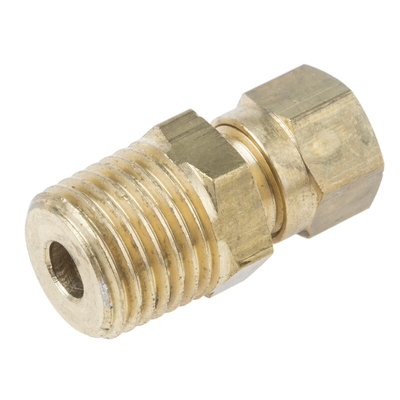 RS PRO In-Line Thermocouple Compression Fitting for Use with Thermocouple, 1/8 BSPT, 3/16in Probe, RoHS Compliant