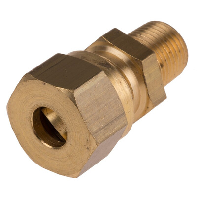 RS PRO In-Line Thermocouple Compression Fitting for Use with Thermocouple, 1/8 BSPT, 1/4in Probe, RoHS Compliant