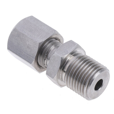 RS PRO In-Line Thermocouple Compression Fitting for Use with Thermocouple, 1/8 BSP, 1/8in Probe, RoHS Compliant Standard