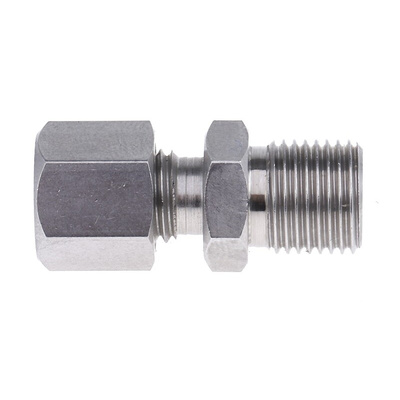 RS PRO In-Line Thermocouple Compression Fitting for Use with Thermocouple, 1/8 BSP, 1/8in Probe, RoHS Compliant Standard