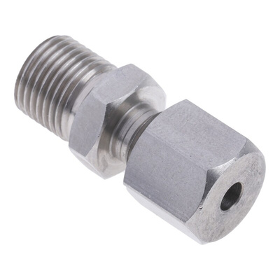 RS PRO In-Line Thermocouple Compression Fitting for Use with Thermocouple, 1/8 BSP, 1/8in Probe, RoHS Compliant Standard