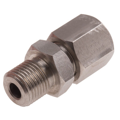 RS PRO In-Line Thermocouple Compression Fitting for Use with Thermocouple, 1/8 BSP, 4mm Probe, RoHS Compliant Standard