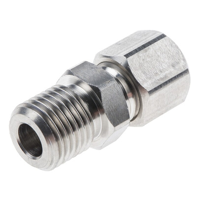 RS PRO In-Line Thermocouple Compression Fitting for Use with Thermocouple, 1/4 BSP, 1/4in Probe, RoHS Compliant Standard