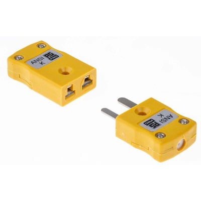 RS PRO In-Line Thermocouple Connector for Use with Type K Thermocouple, Miniature Size, ANSI Standard