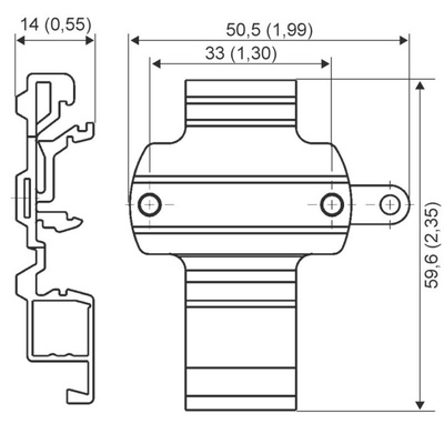Siemens DIN Rail Adapter for Use with Head Transmitter