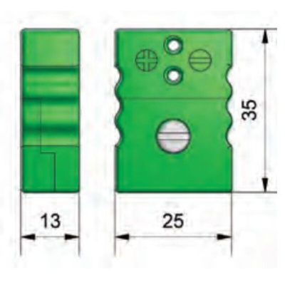Reckmann In-Line Thermocouple Connector for Use with Type J Thermocouple, Miniature