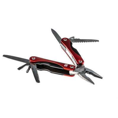RS PRO Multitool, Stainless Steel, 130.0mm Closed Length, 27.0g