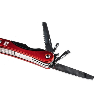 RS PRO Multitool, Stainless Steel, 130.0mm Closed Length, 27.0g