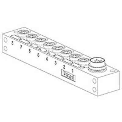 Molex 120247 Series Sensor Box, M8, 3 way, 8 port
