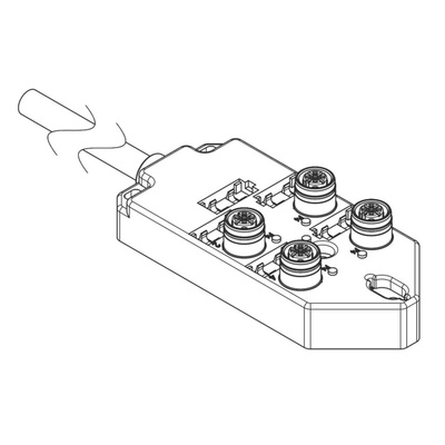 Brad from Molex 120251 Series Sensor Box, M12, 10m cable, 4 port