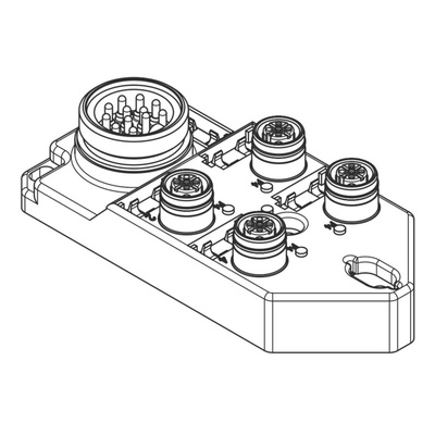 Brad from Molex 120251 Series Sensor Box, M12, 4 way, 4 port