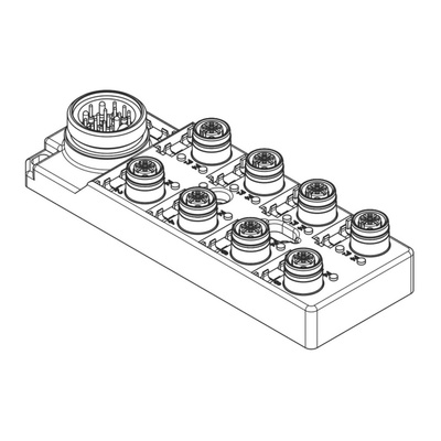 Brad from Molex 120119 Series Sensor Box, M12, 5 way, 8 port