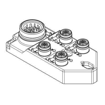 Brad from Molex 120119 Series Sensor Box, M12, 5 way, 4 port