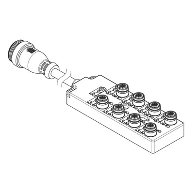 Brad from Molex 120119 Series Sensor Box, 5m cable, 5 way