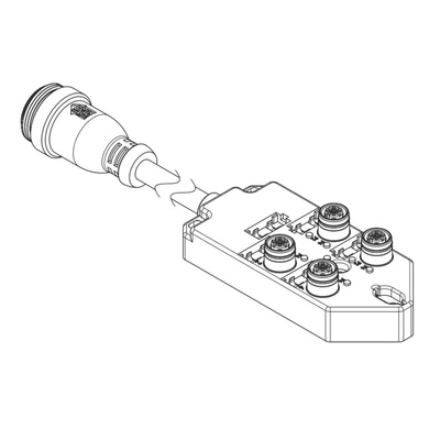 Brad from Molex 120119 Series Sensor Box, 1m cable, 5 way, 4 port