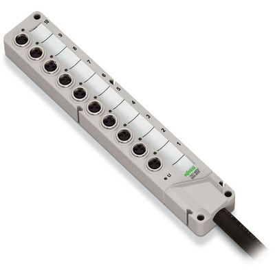 Wago 757 Series Actuator Hub, M8, 10m cable, 3 way, 10 port