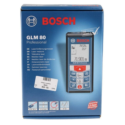 Bosch GLM 80 Laser Measure, 0.05 → 80m Range, ±1.5 mm Accuracy