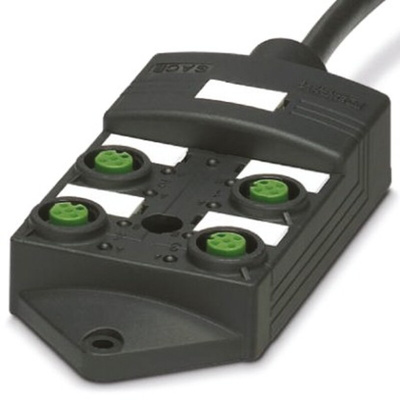 Phoenix Contact SACB Series Sensor Box, M12, 10m cable, 5 way, 4 port