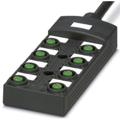 Phoenix Contact SACB Series Sensor Box, M12, 5m cable, 5 way, 8 port