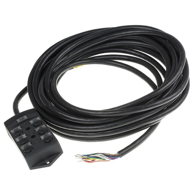 RS PRO Sensor Box, M12, 10m cable, 5 way, 6 port