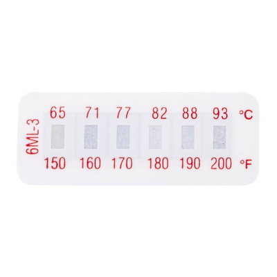 RS PRO Non-Reversible Temperature Sensitive Label, 65°C to 93°C, 6 Levels