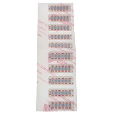 RS PRO Non-Reversible Temperature Sensitive Label, 135°C to 160°C, 6 Levels