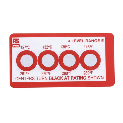 RS PRO Non-Reversible Temperature Sensitive Label, 127°C to 143°C, 4 Levels