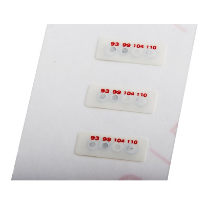 RS PRO Non-Reversible Temperature Sensitive Label, 93°C to 110°C, 4 Levels