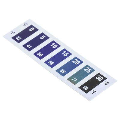 RS PRO Temperature Sensitive Label, 0°C to 30°C, 7 Levels