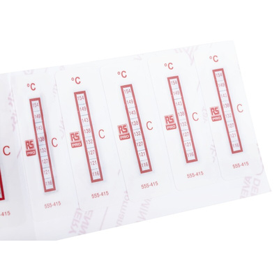 RS PRO Non-Reversible Temperature Sensitive Label, 116°C to 154°C, 8 Levels
