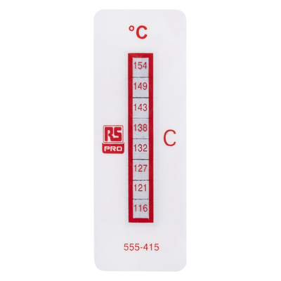 RS PRO Non-Reversible Temperature Sensitive Label, 116°C to 154°C, 8 Levels