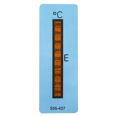 RS PRO Non-Reversible Temperature Sensitive Label, 204°C to 260°C, 8 Levels