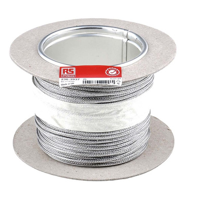 RS PRO Type J Thermocouple Wire, 25m, Screened, Glass Fibre Insulation, +400°C Max, 7/0.2mm