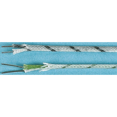 RS PRO Type T Extension Cable, 20m, Unscreened, Glass Fibre Insulation, +600°C Max