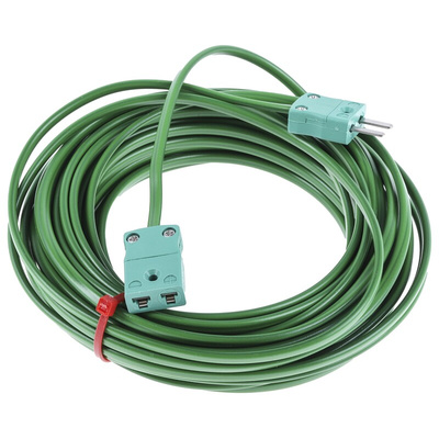 RS PRO Type K Extension Cable, 10m, PVC Insulation, +220°C Max, 7/0.2mm